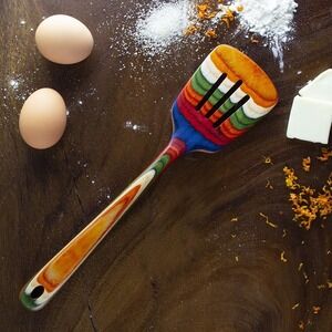 Baltique Marrakesh Collection 12-1/2" Wooden Slotted Spatula Safe for Nonstick